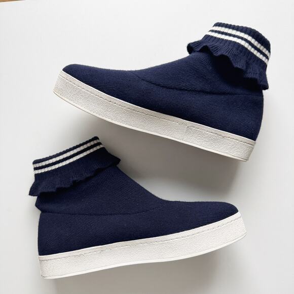 Opening Ceremony Navy White Stripe High Top Slip On Bobby Sneakers Size 9 - Picture 2 of 9